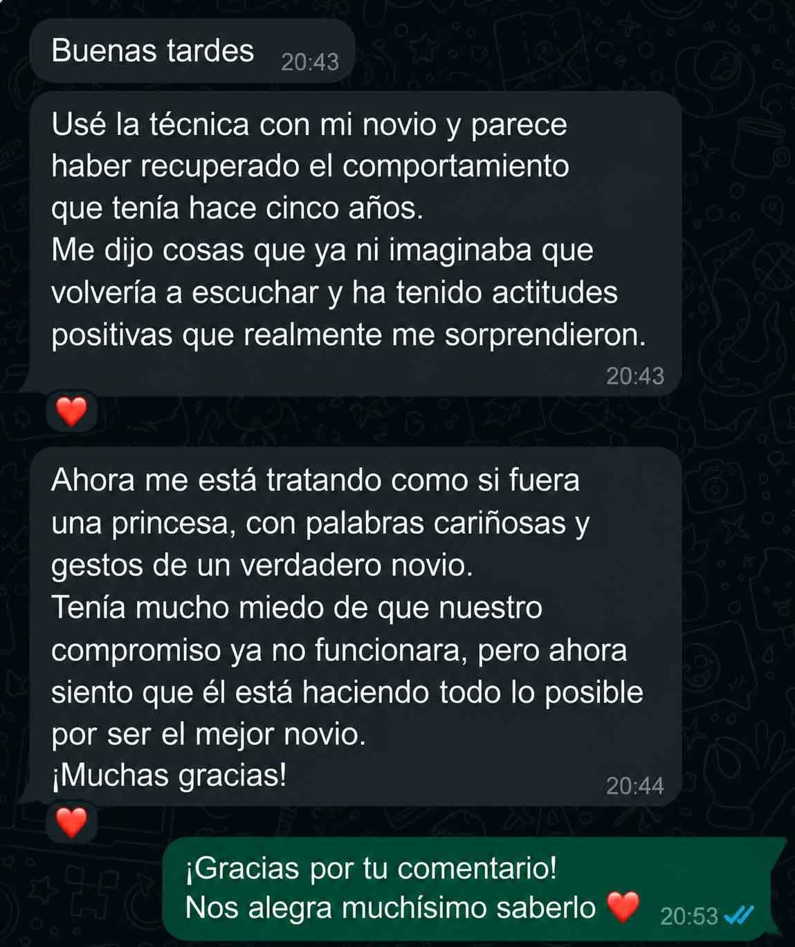 Testimonio de una lectora aplicando el método con su novio