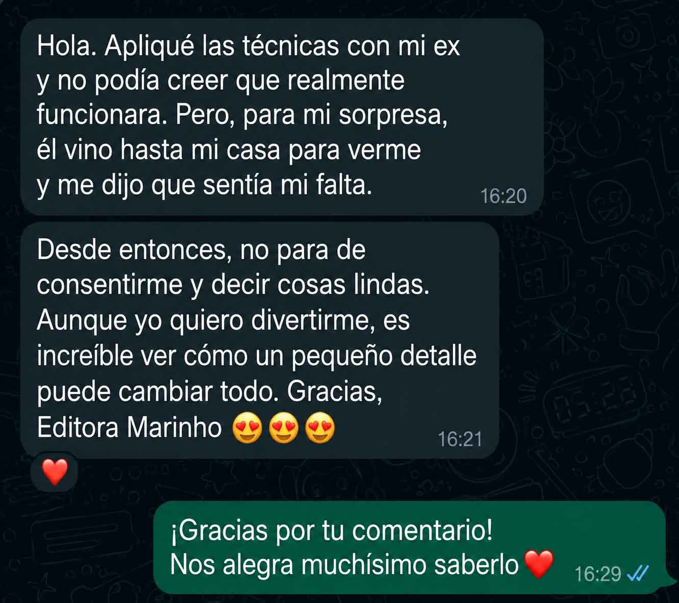 Testimonio de una lectora aplicando el método con su ex