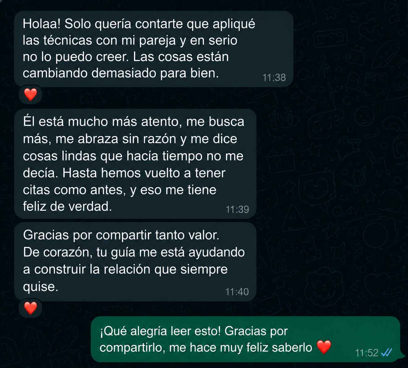 Testimonio de una lectora aplicando el método con su pareja